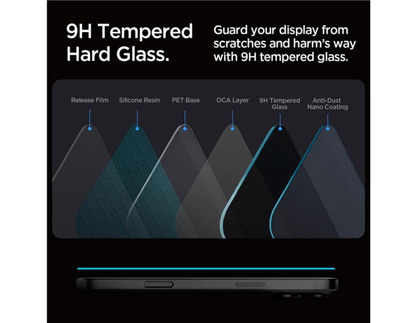 Spigen Glass tR EZ Fit (Privacy) 2 Pack, transparency - iPhone 16 Pro Max (AGL07908)