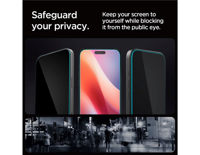 Spigen Glass tR EZ Fit (Privacy) 2 Pack, transparency - iPhone 16 Pro Max (AGL07908)