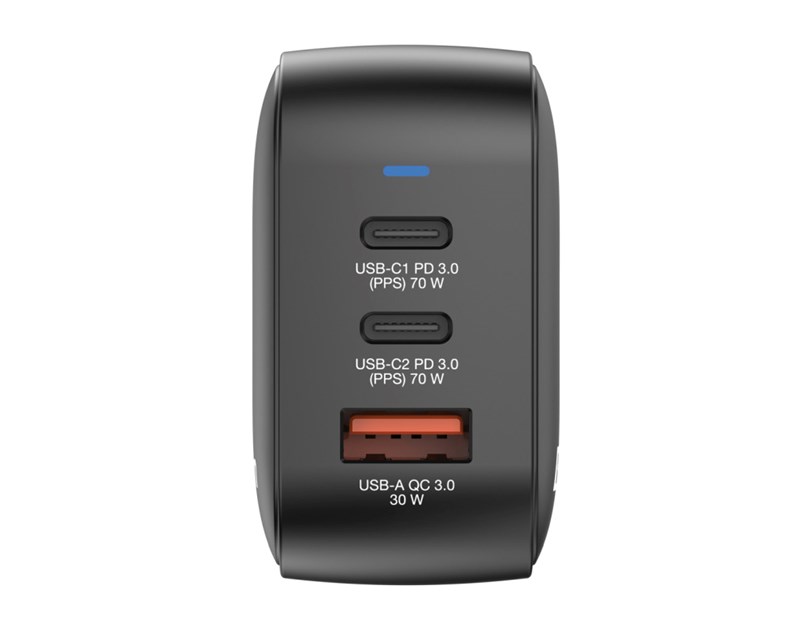 Verbatim Mini GaN zidni punjač 70W, 2×USB-C/1×USB-A, PD/QC 3.0