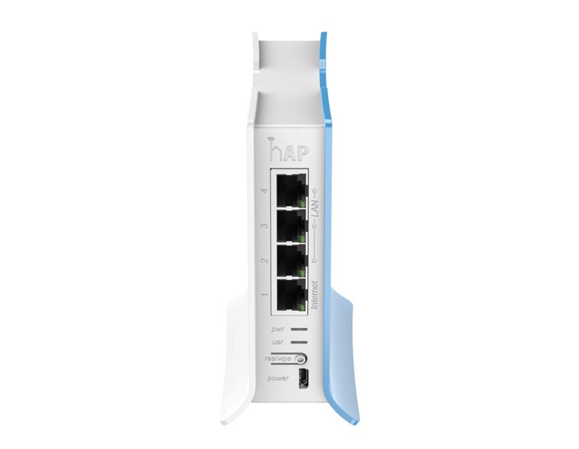 Mikrotik RB941-2nD-TC hAP Lite tower, 650MHz CPU, 32MB RAM, 4×LAN, 2.4Ghz 802.11b/g/n, integrirana antena, RouterOS L4, tower kućište, PSU
