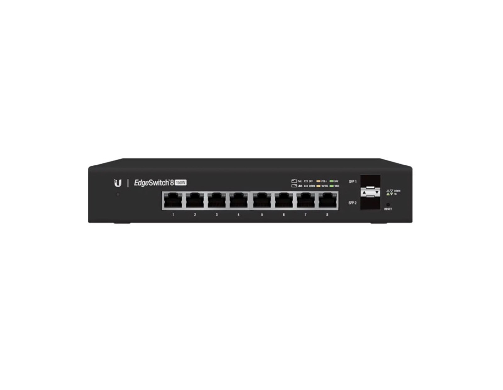 Ubiquiti EdgeMax Managed 8-port Gigabit PoE Switch, 2×SFP, 150W (ES-8-150W)