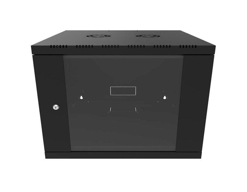 Canovate 6U 600x450x376 SINGLE zidni ormar s bočnim stranama koje se mogu otvoriti izvana, crni (WS3O-9-066DF)