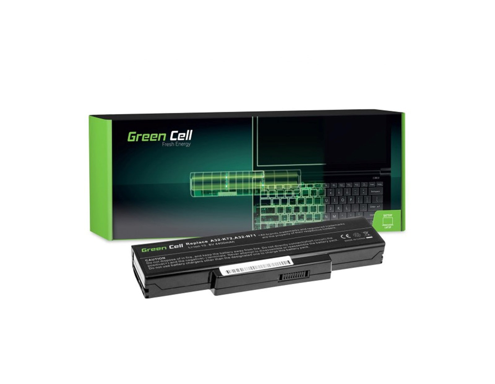 Green Cell (AS06) baterija 4400 mAh, 10.8V (11.1V) A32-K72 za Asus N71/ K72/ K72J/ K72F/ K73SV/ N71/ N73/ N73S/ N73SV /X73S (AS06)