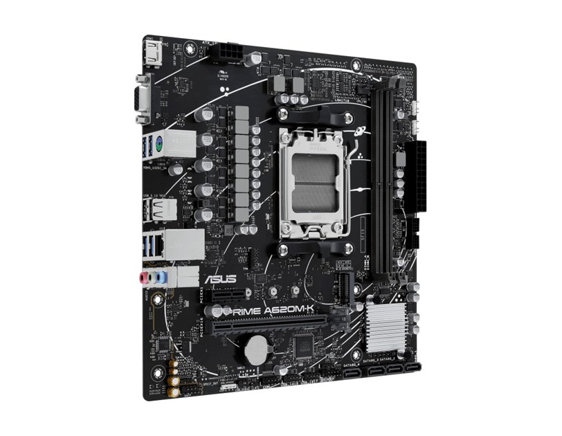 Asus PRIME A620M-K, S. AM5, 2× DDR5-7200MHz (OC), PCIe 4.0,VGA/HDMI mATX