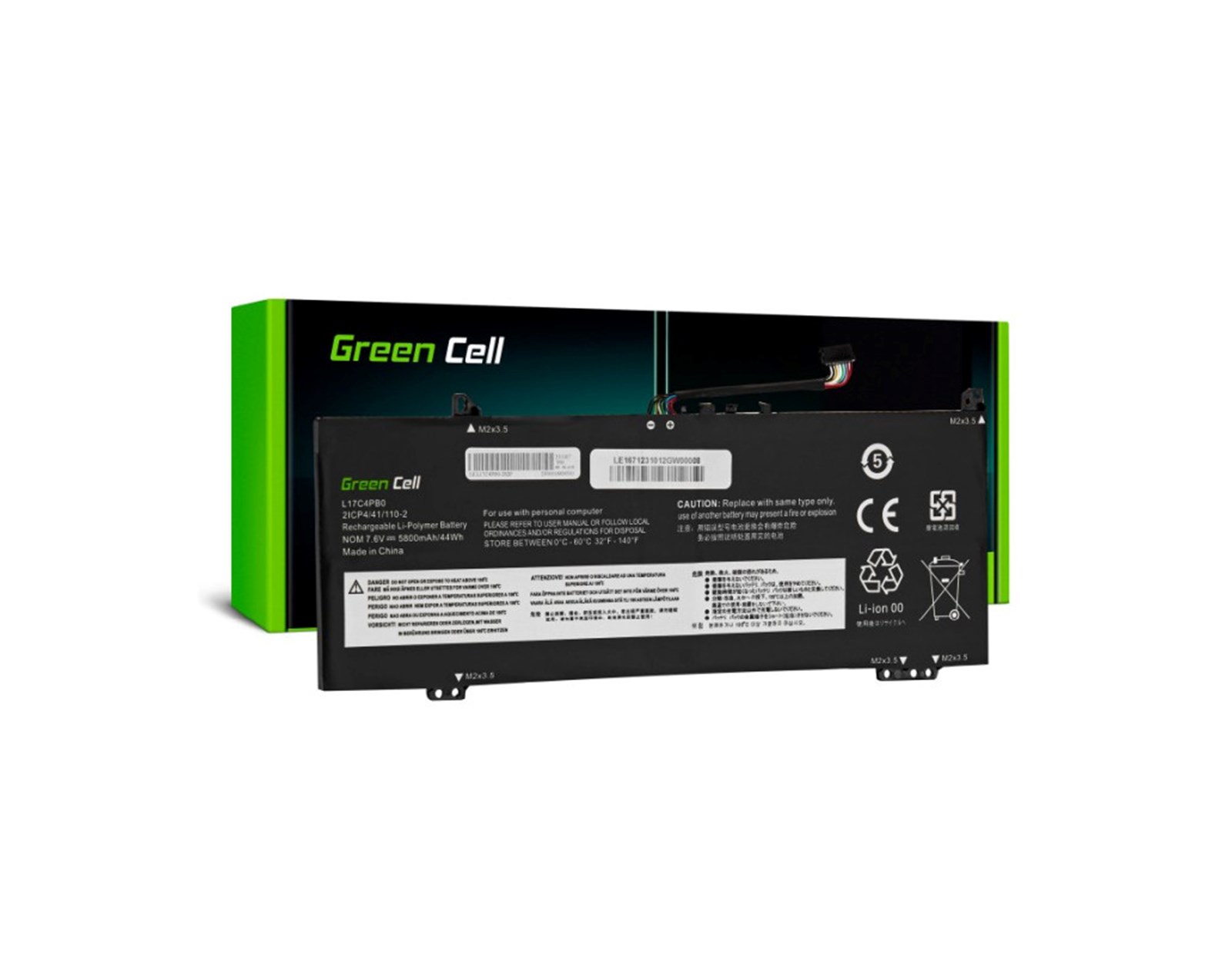 Green Cell (LE167) baterija 5800 mAh,10.8V (7.6V) L17C4PB0 za Lenovo IdeaPad 530S-14ARR 530S-14IKB Yoga 530-14ARR 530-14IKB