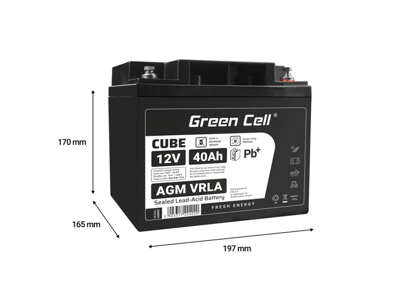 Green Cell (AGM22) baterija AGM 12V/40Ah