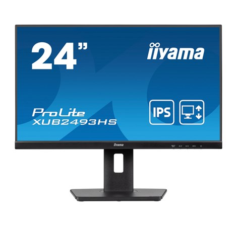 IIYAMA 24" XUB2493HS-B6 FHD (1920×1080) IPS, Pivot, 100Hz, 16:9, 0.5ms, 250 cd/m2, 1300:1, HDMI/DP, zvučnici, crni