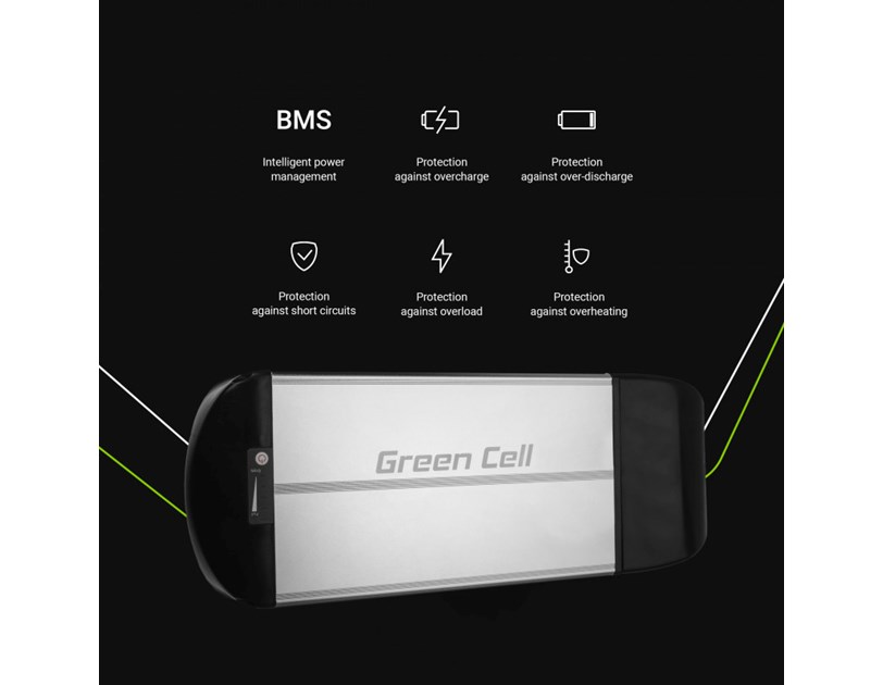 Green Cell (EBIKE52STD) baterija za El. bicikl & punjač 36V 10Ah