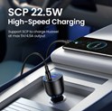 UGREEN auto punjač, 130W, 2x USB-C, USB-A, PD, QC 4.0, sivi