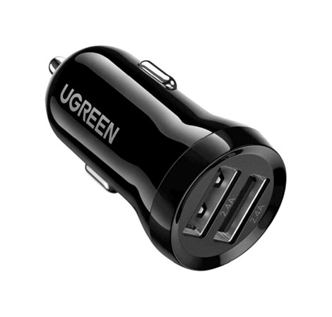 UGREEN auto punjač 24W, 2×USB-A, crni