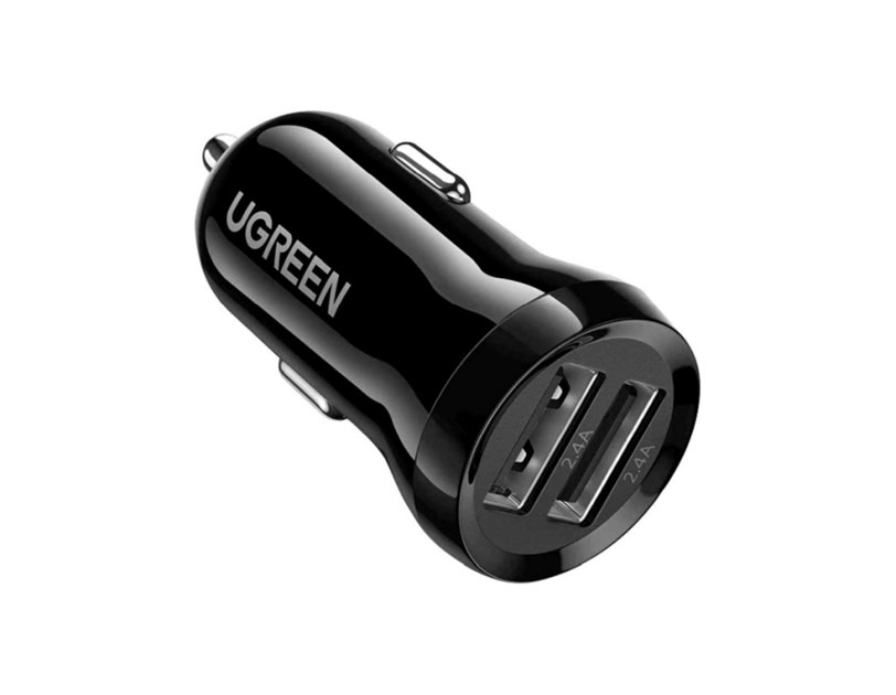 UGREEN auto punjač 24W, 2×USB-A, crni