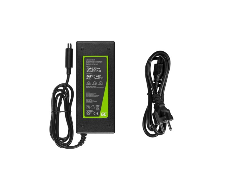 Green Cell (SAD01) punjač za Xiaomi Mijia M365, M365 Pro / Segway Ninebot ES1, ES2, ES3, ES4 / Lime / Hive / Bird, 42V