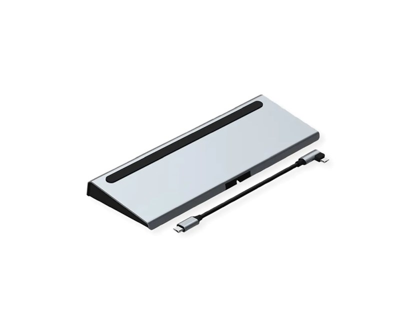 Roline USB-C Multiport Docking Station, 4K HDMI/DP, VGA, 2× USB3.2, 1× USB2.0, 1× SD/Micro SD čitač kartica, 1× USB-C PD, 1× G-LAN, 1×3.5mm