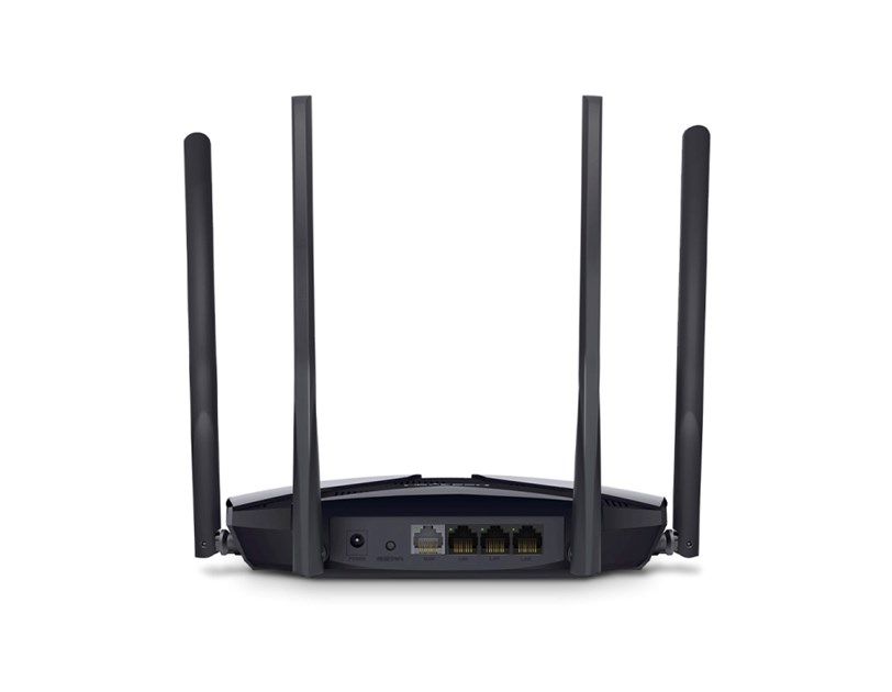 Mercusys MR80X AX3000 bežični usmjerivač (Dual-Band WiFi 6 Router) 574Mbps/2402Mbps (2.4GHz/5GHz), 802.11ax/ac/a/b/g/n, 3×G-LAN, 1×G-WAN, 4×5 dBi fiksne omni-direkcione antene