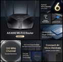 Mercusys MR80X AX3000 bežični usmjerivač (Dual-Band WiFi 6 Router) 574Mbps/2402Mbps (2.4GHz/5GHz), 802.11ax/ac/a/b/g/n, 3×G-LAN, 1×G-WAN, 4×5 dBi fiksne omni-direkcione antene