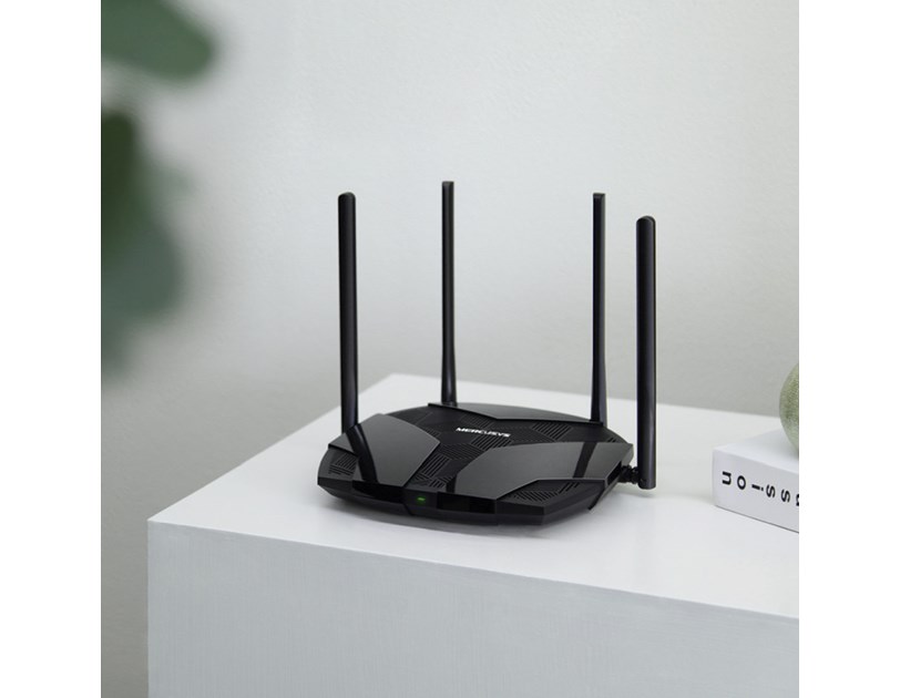 Mercusys MR80X AX3000 bežični usmjerivač (Dual-Band WiFi 6 Router) 574Mbps/2402Mbps (2.4GHz/5GHz), 802.11ax/ac/a/b/g/n, 3×G-LAN, 1×G-WAN, 4×5 dBi fiksne omni-direkcione antene