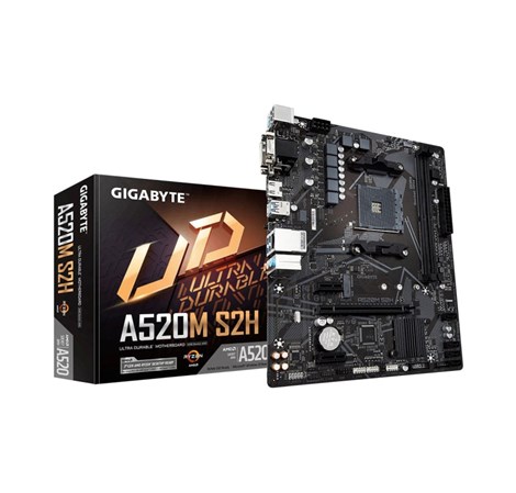 Gigabyte MB A520M S2H, S.AM4, 2xDDR4/5000(OC), PCIe 3.0, G-LAN, VGA/DVI-D/HDMI, mATX