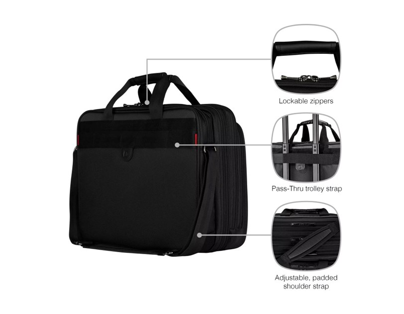 Wenger torba Legacy Triple za prijenosnike do 17", crna