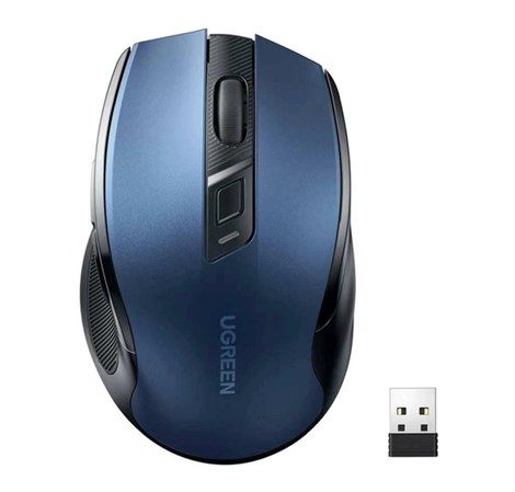 UGREEN MU006 bežični ergonomski miš, bluetooth, 4000 DPI, USB, plavo crni