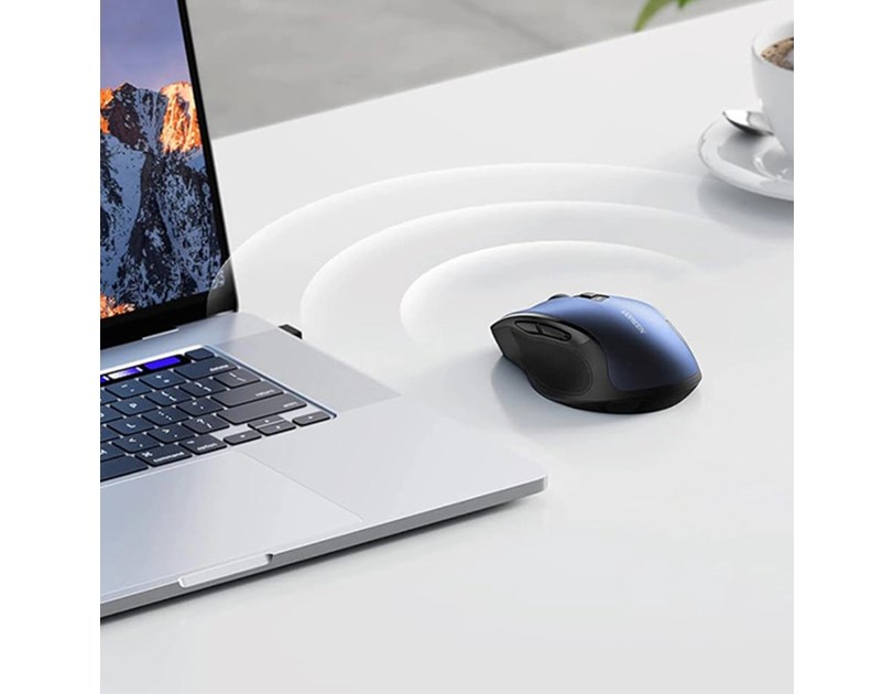 UGREEN MU006 bežični ergonomski miš, bluetooth, 4000 DPI, USB, plavo crni
