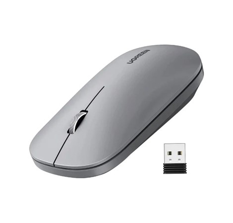 UGREEN SILENT bežični miš, 4000 DPI, USB, sivi