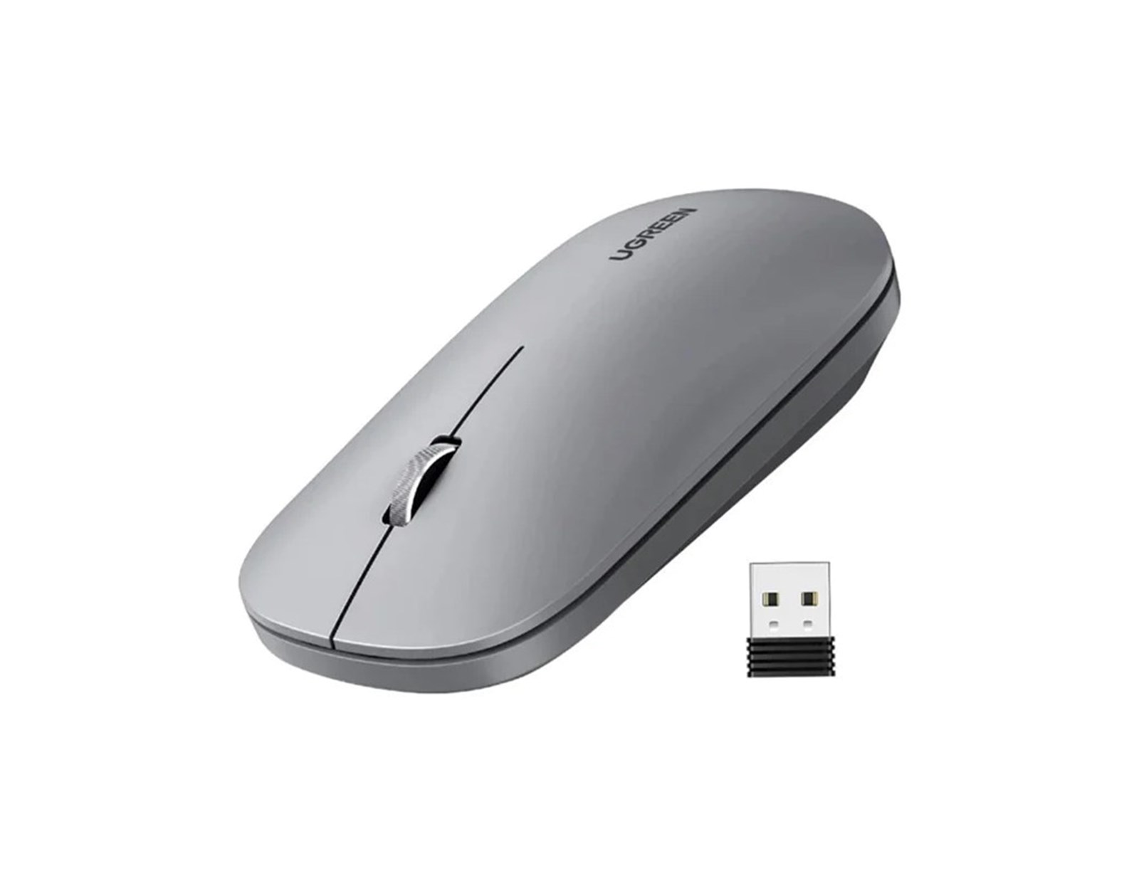 UGREEN SILENT bežični miš, 4000 DPI, USB, sivi