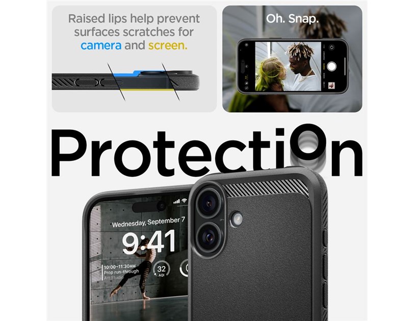 Spigen Rugged Armor MagSafe, matte black - iPhone 16 Plus (ACS08087)