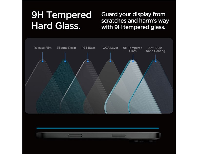 Spigen Glass tR EZ Fit 2 Pack, transparency - iPhone 16 Pro (AGL07928)