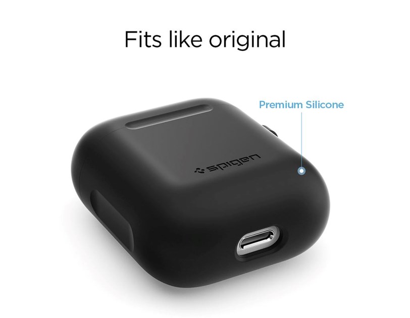 Spigen Silicone case, zaštitna maska za AirPods, crna - AirPods 1/2019 (066CS24808)