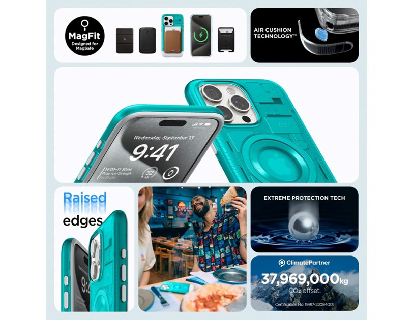 Spigen Classic C1 MagSafe, bondi blue - iPhone 15 Pro (ACS06743)