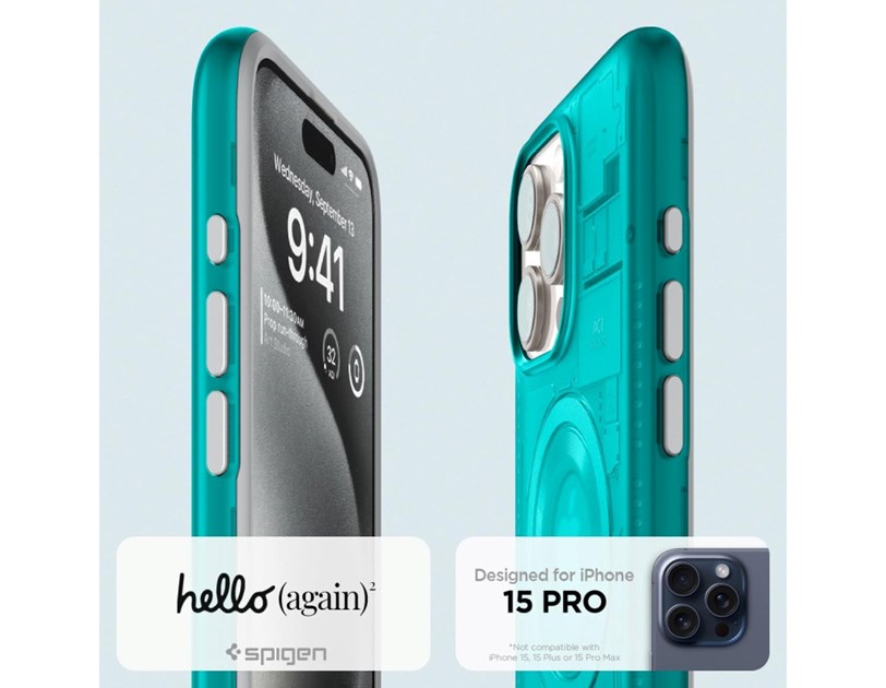 Spigen Classic C1 MagSafe, bondi blue - iPhone 15 Pro (ACS06743)