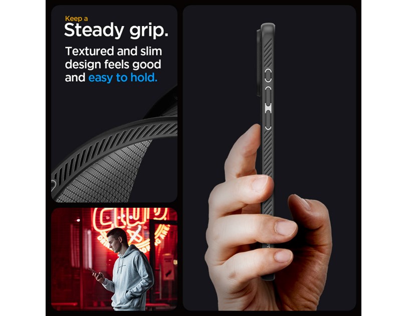 Spigen Liquid Air, zaštitna maska za telefon, mat crna - iPhone 15 Pro Max (ACS06562)