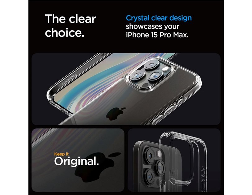 Spigen Ultra Hybrid, zaštitna maska za telefon, prozirna - iPhone 15 Pro Max (ACS06565)