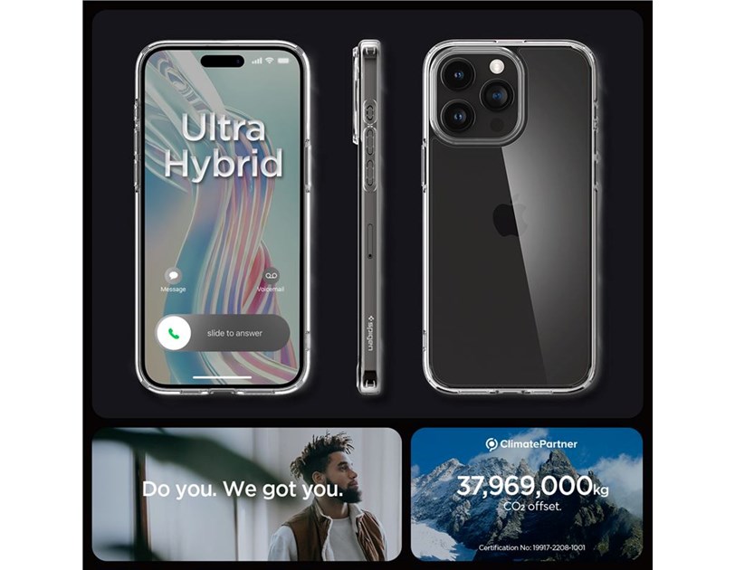 Spigen Crystal Hybrid, zaštitna maska za telefon, prozirna - iPhone 15 Pro Max (ACS06446)
