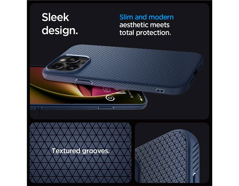 Spigen Liquid Air, zaštitna maska za telefon, tamno plava - iPhone 15 Pro (ACS06705)