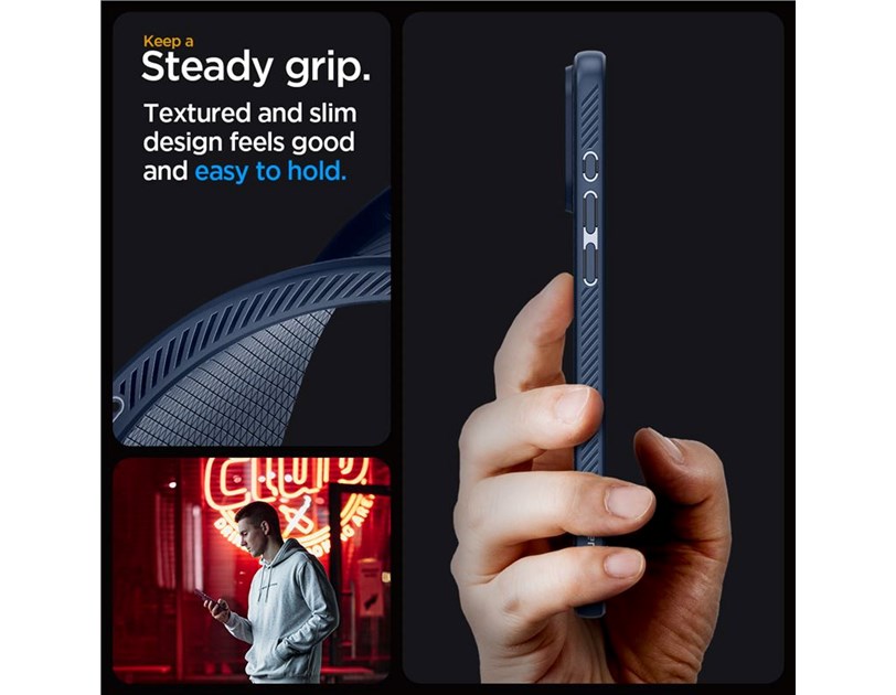 Spigen Liquid Air, zaštitna maska za telefon, tamno plava - iPhone 15 Pro (ACS06705)
