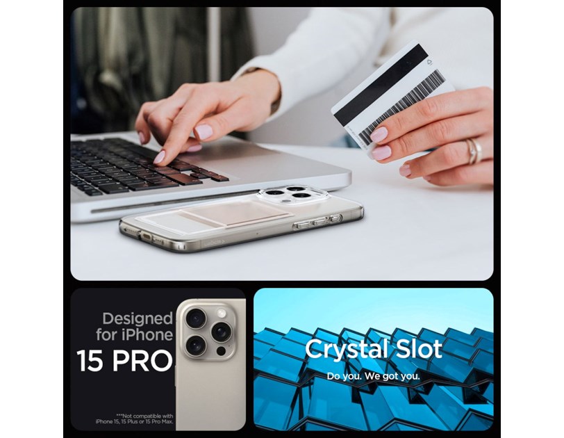 Spigen Crystal Slot, crystal clear, zaštitna maska za telefon - iPhone 15 Pro (ACS06726)