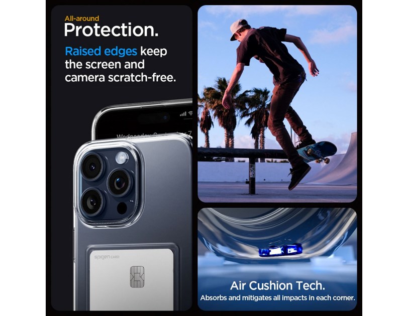 Spigen Crystal Slot, crystal clear, zaštitna maska za telefon - iPhone 15 Pro (ACS06726)