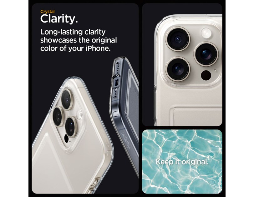 Spigen Crystal Slot, crystal clear, zaštitna maska za telefon - iPhone 15 Pro (ACS06726)