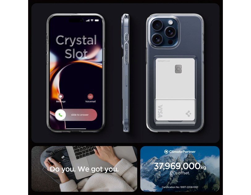 Spigen Crystal Slot, crystal clear, zaštitna maska za telefon - iPhone 15 Pro (ACS06726)