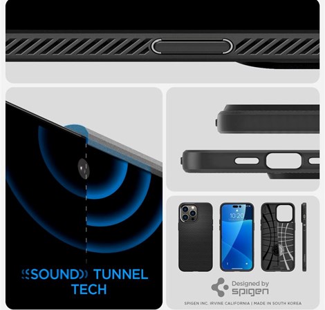 Spigen Liquid Air, zaštitna maska za telefon, mat crna - iPhone 14 Pro