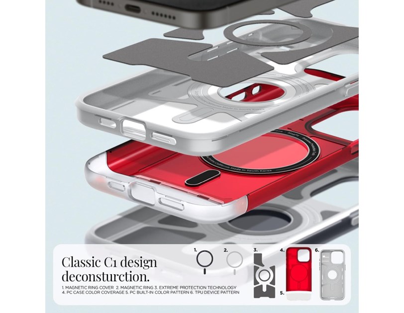Spigen Classic C1 MagSafe, ruby - iPhone 15 Pro Max (ACS06609)