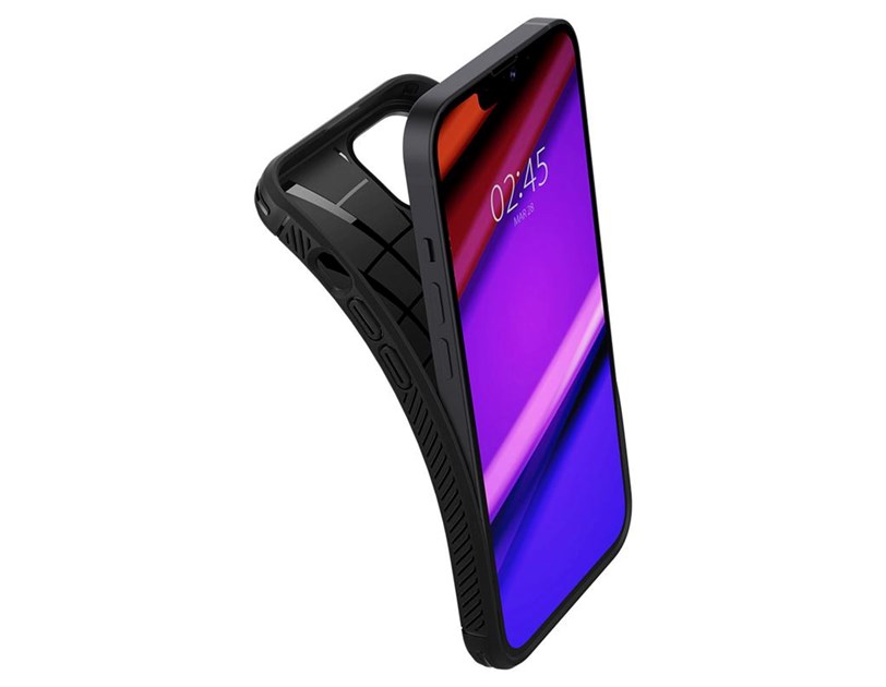 Spigen Rugged Armor, zaštitna maska za telefon, mat crna - iPhone 13