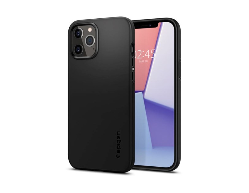 Spigen Thin Fit, zaštitna maska za telefon, crna - iPhone 12/Pro