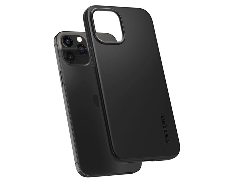 Spigen Thin Fit, zaštitna maska za telefon, crna - iPhone 12/Pro