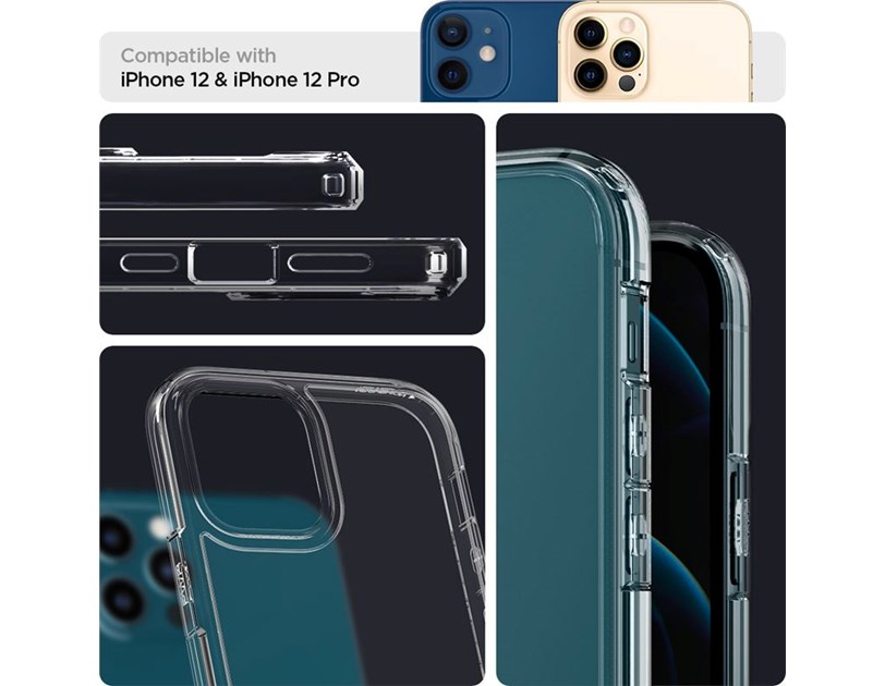 Spigen Ultra Hybrid, zaštitna maska za telefon, prozirna - iPhone 12/Pro