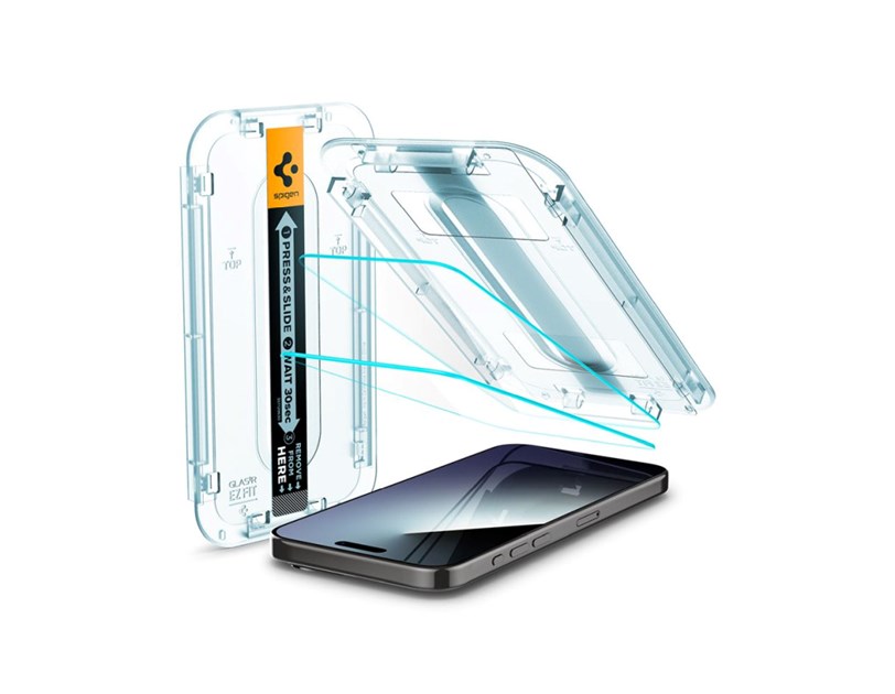 Spigen Glass tR EZ Fit, transparency, zaštitno staklo za telefon, 2 kom - iPhone 15 Pro Max (AGL06872)