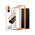 Spigen Glass tR AlignMaster, zaštitno staklo za ekran telefona, 2 kom, FC crni - iPhone 15 Pro (AGL06895)