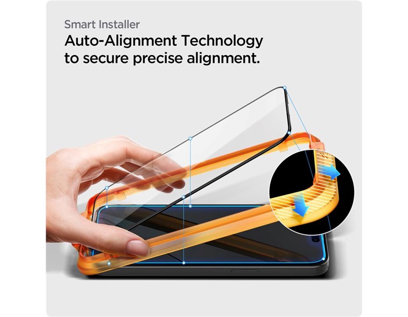 Spigen Glass tR AlignMaster, zaštitno staklo za ekran telefona, 2 kom, FC crni - iPhone 15 Pro (AGL06895)