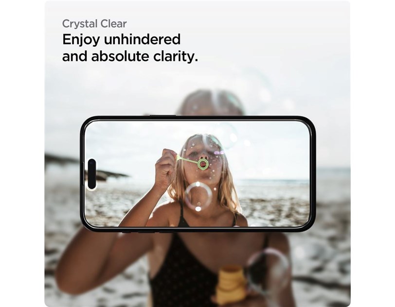 Spigen Glass tR AlignMaster, zaštitno staklo za ekran telefona, 2 kom, FC crni - iPhone 15 Pro (AGL06895)